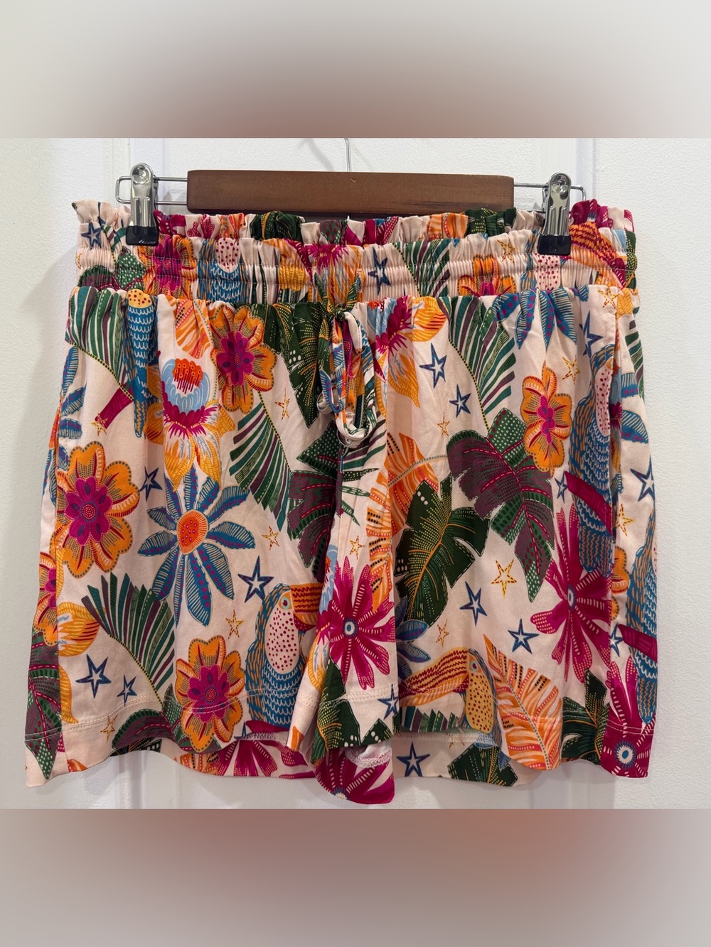 Shore Brand Tropical Pull-On Shorts Size Medium Floral Palm Leaf